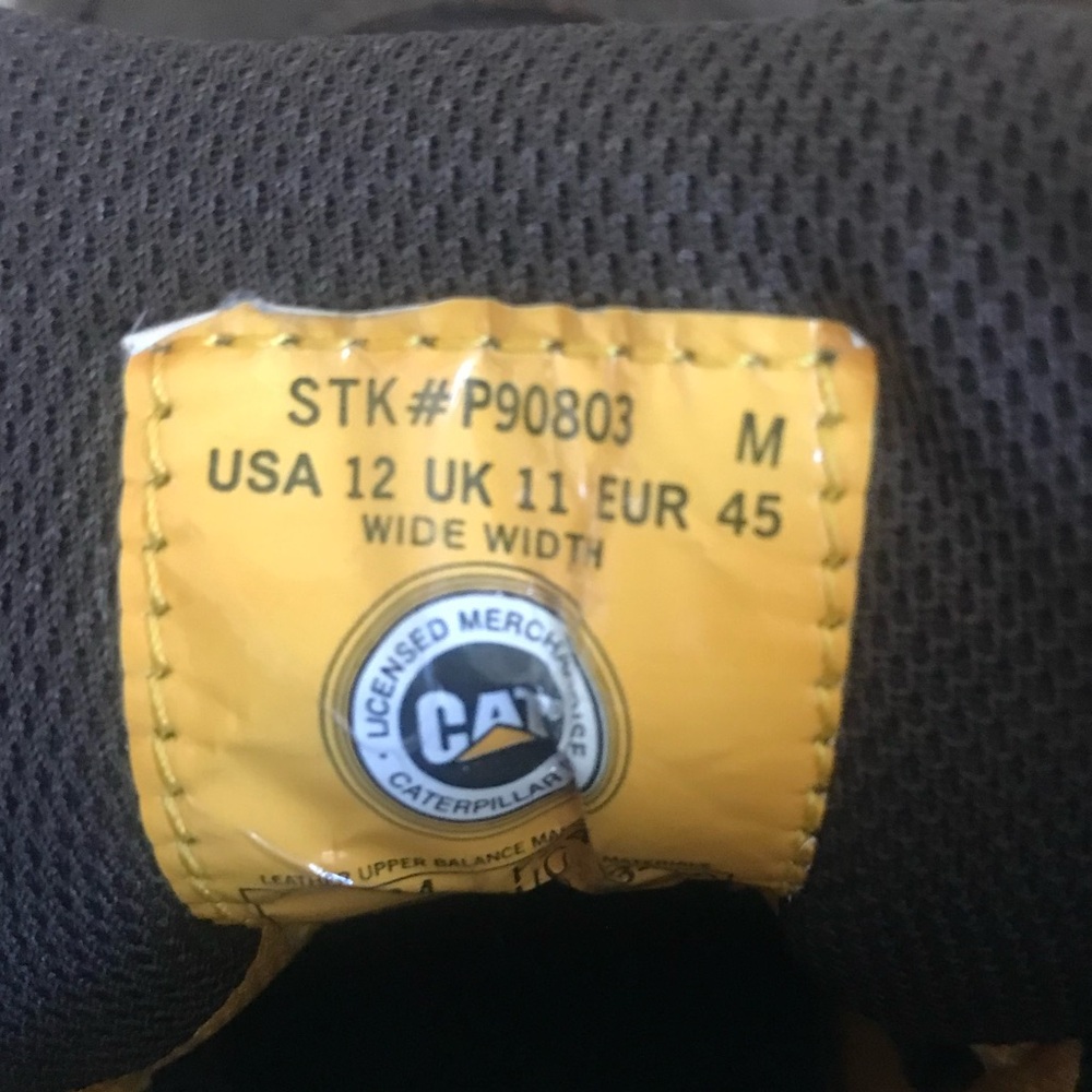 CAT Steel Toe Work Boots. Brown Leather. Size 12 Wide. - Picture 9 of 12